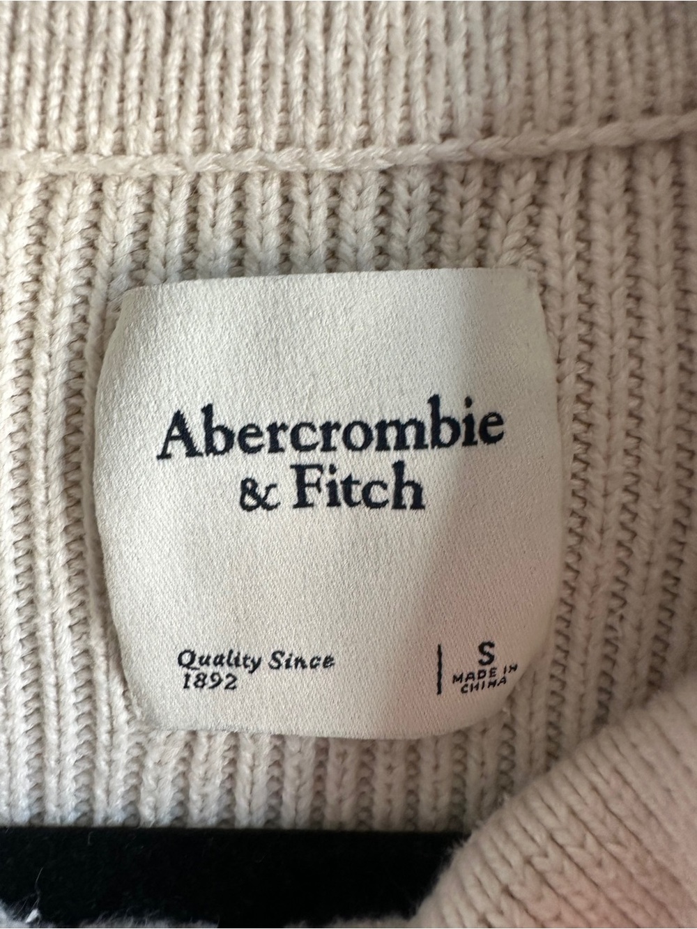 Abercrombie & Fitch Ribbed Zip Up Sweater Cream Cropped Soft Girl Sz S - Picture 8 of 9